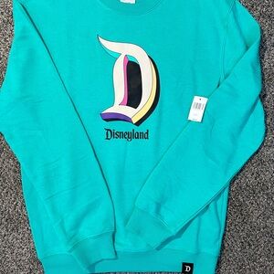 Disneyland Teal Crewneck Long Sleeve LightWeight Sweatshirt